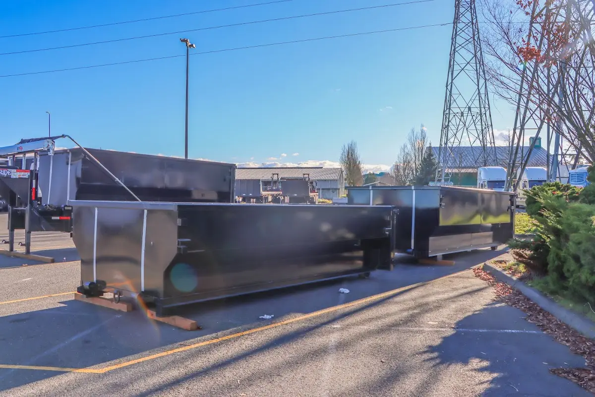 Roll-off dumpster ready for waste disposal at job site for Roll Off Dumpster Rental in Roselle